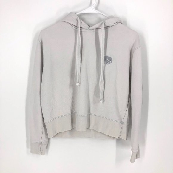 ivory ella Tops - Ivory Ella Cropped Off-white Hoodie Sz S